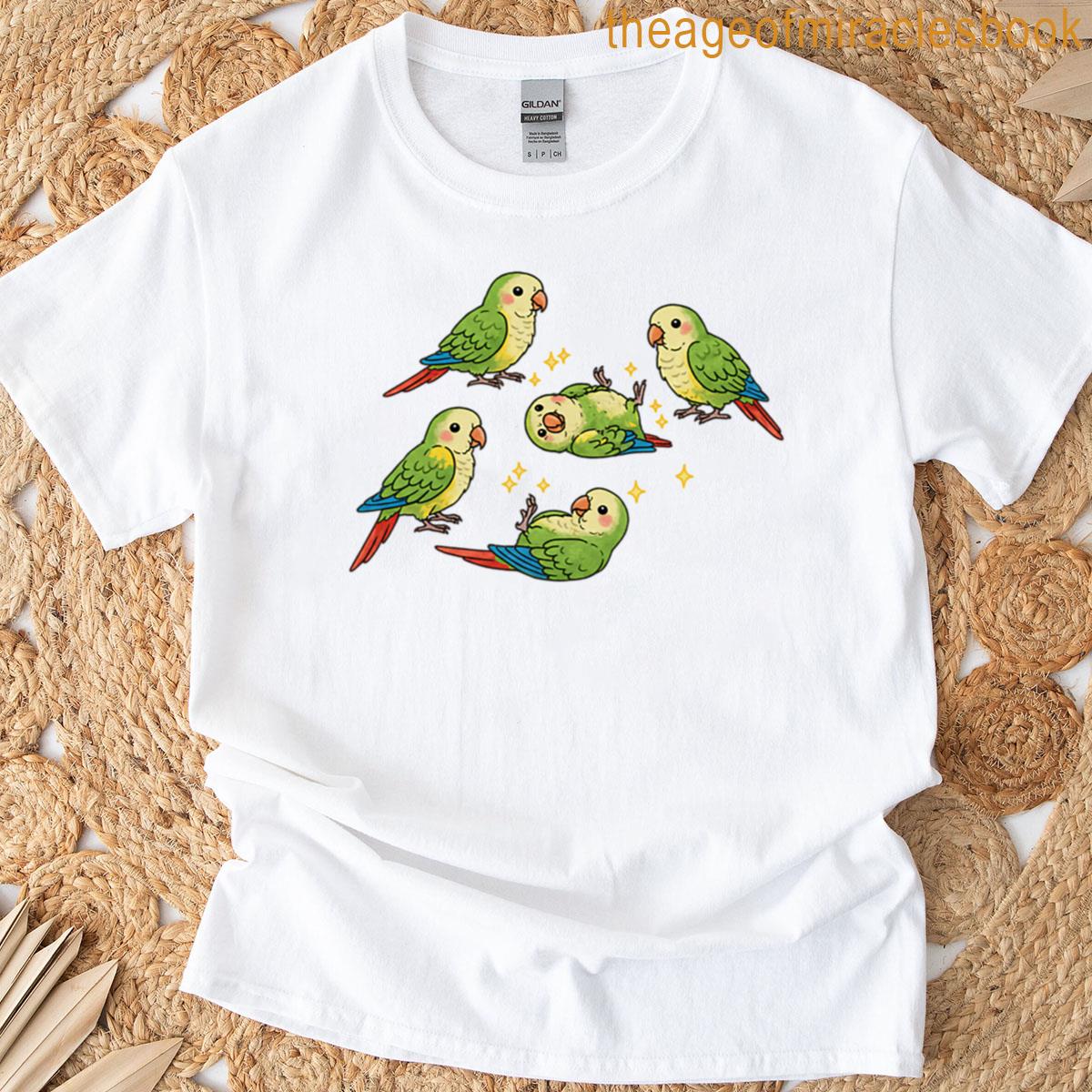 Parakeets With Stars In Minimal T-shirt