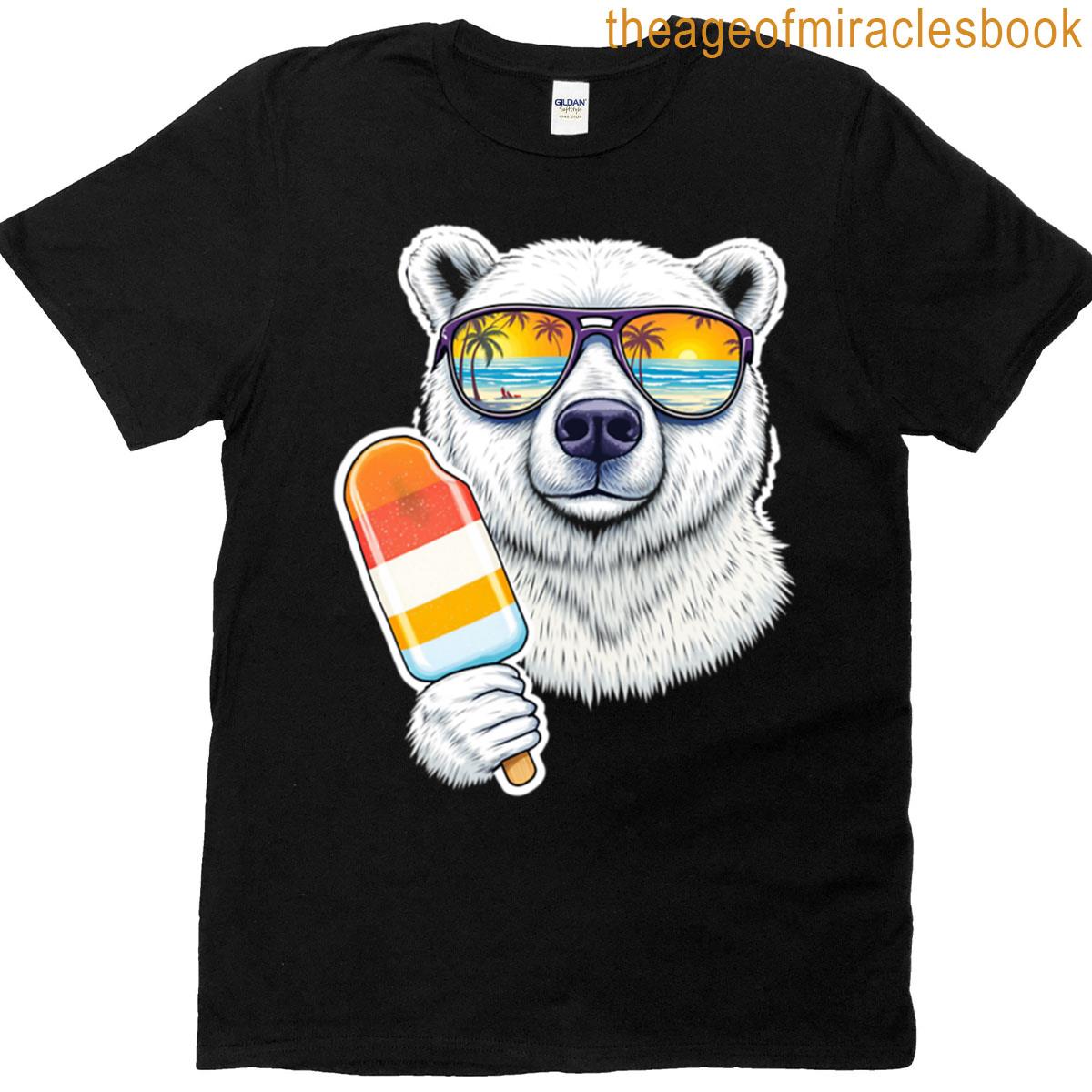 Polar Bear Summer Chill Popsicle Sunglasses T-shirt