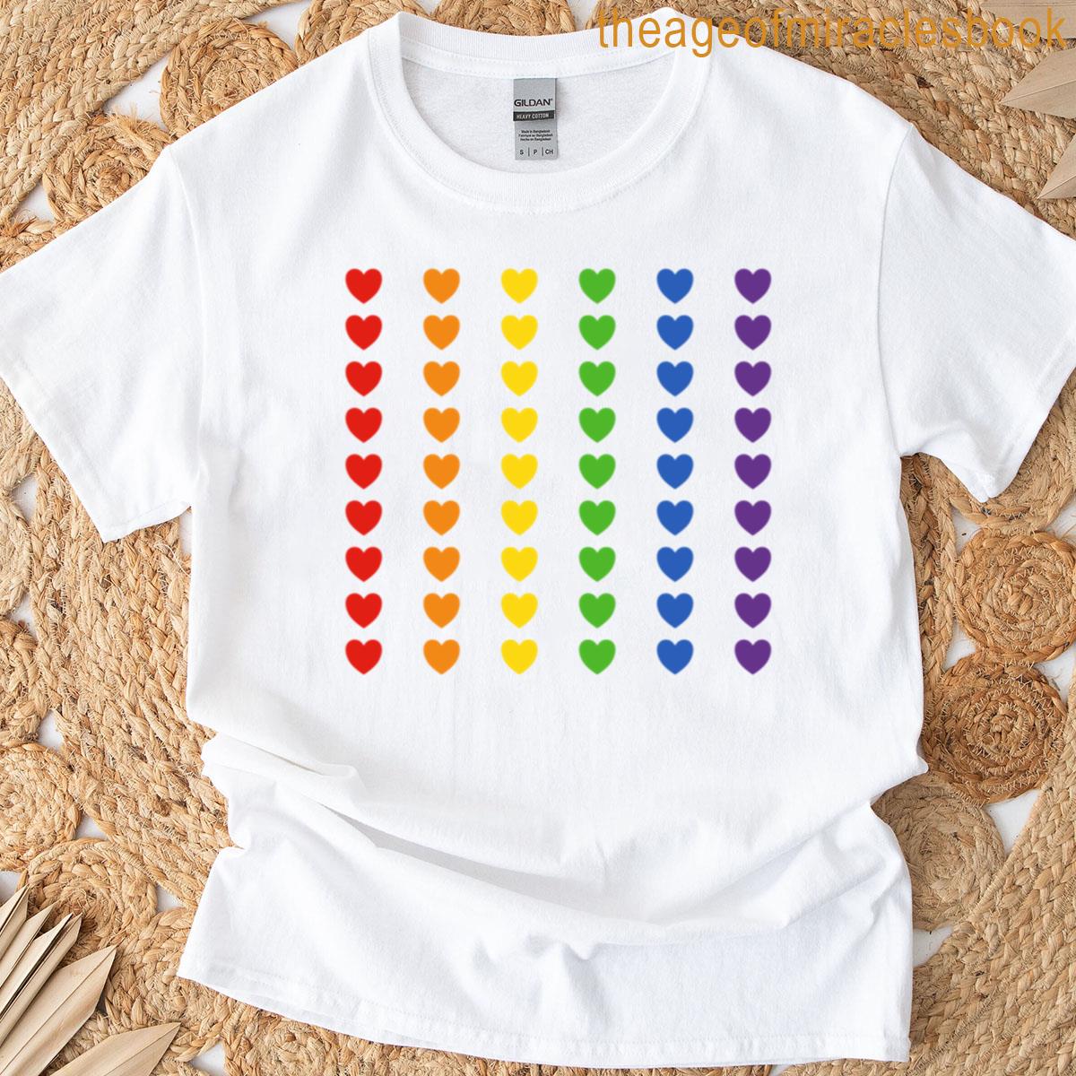 Rainbow Flag Hearts T-shirt