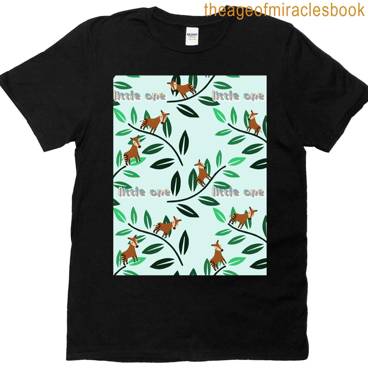 Sweet Okapi Leaves Pattern T-shirt