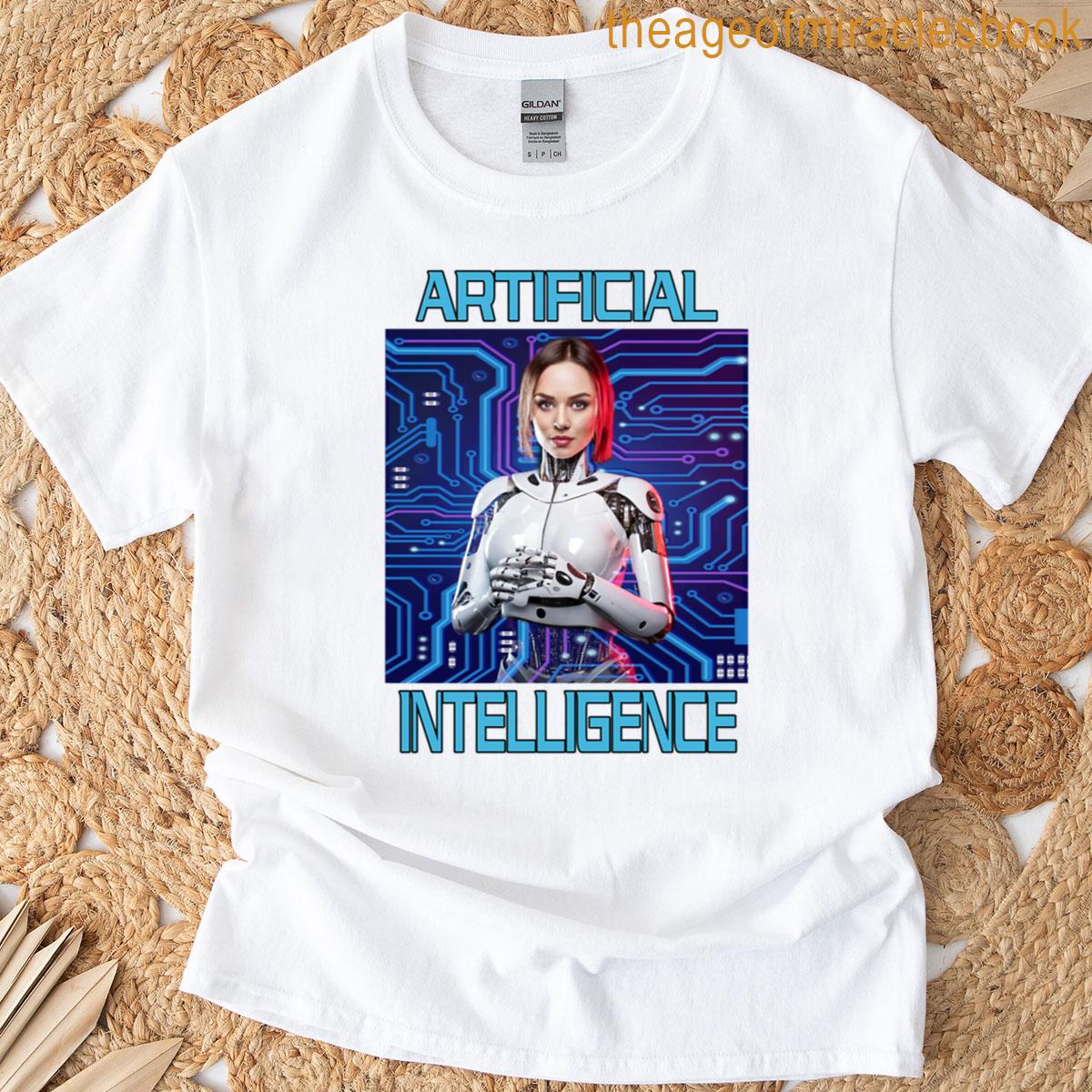 Artificial Intelligence Futuristic Blue Font T-shirt