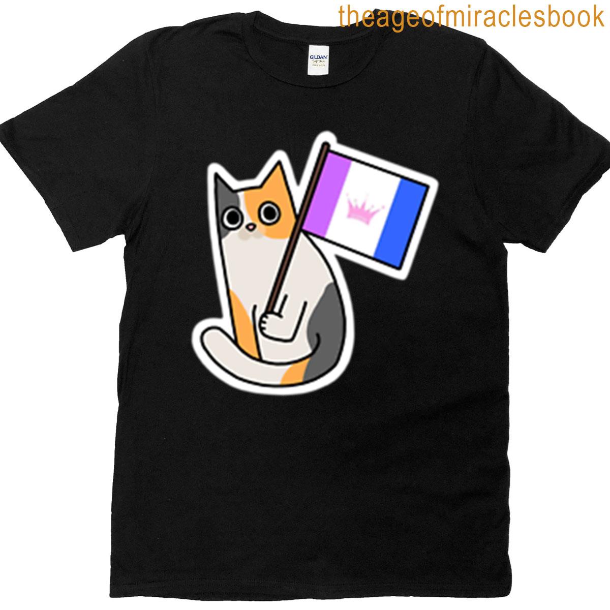 Drag Pride Flag Calico Cat Sticker T-shirt