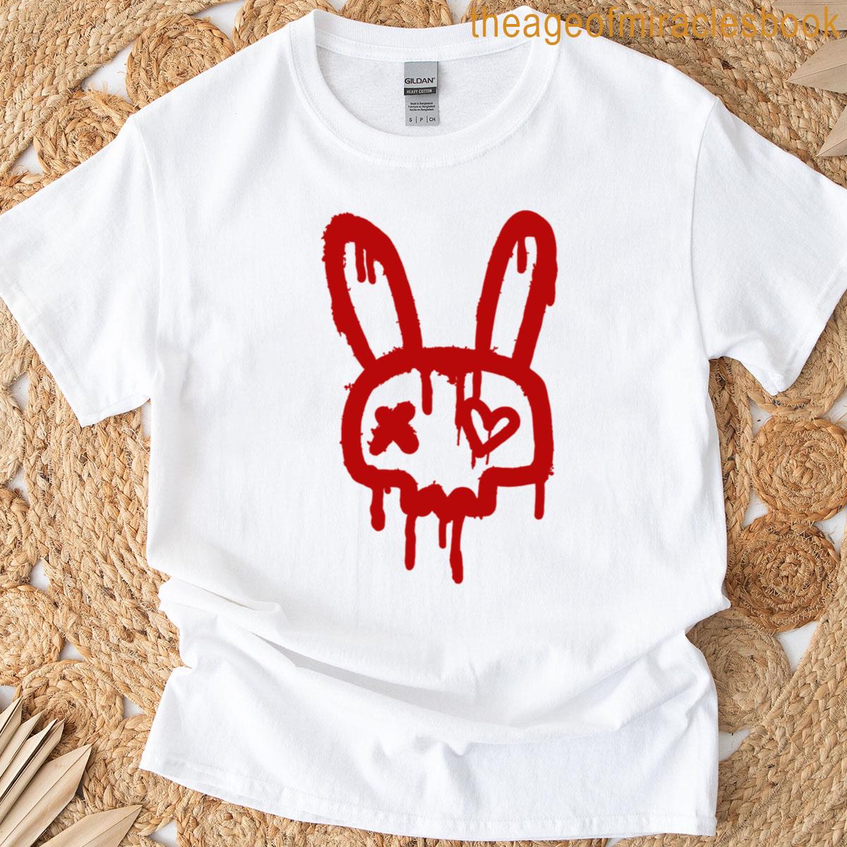 Emo Punk Graffiti Bunny Skull T-shirt