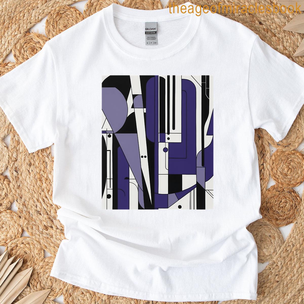 High-contrast Abstract Shapes Pattern Modern Graphic Art T-shirt
