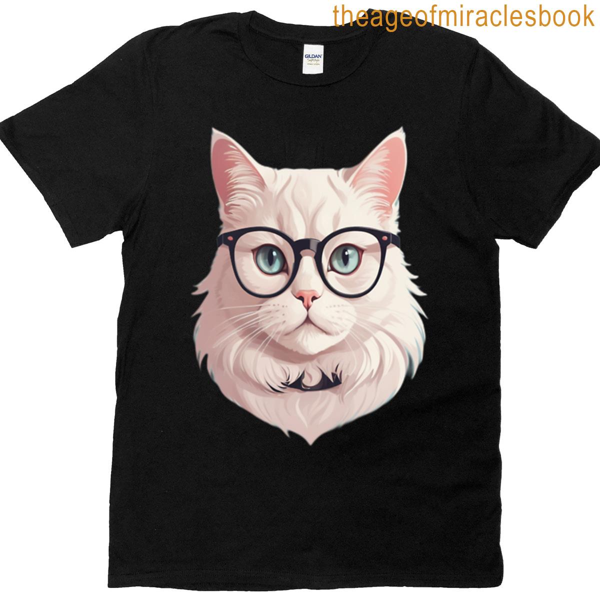 Nerdy Cat With Large Glasses T-shirt
