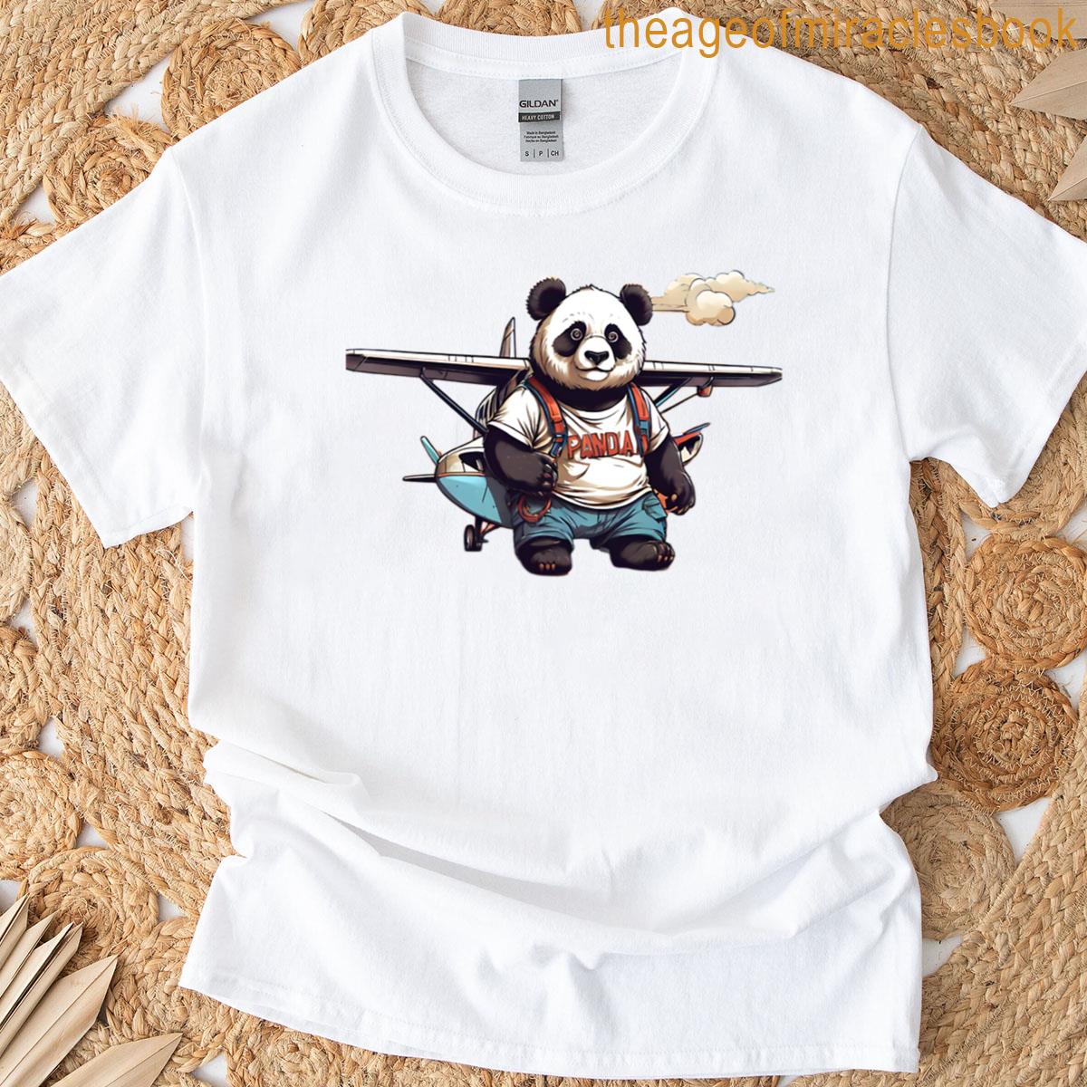 Panda Next To The Plane T-shirt