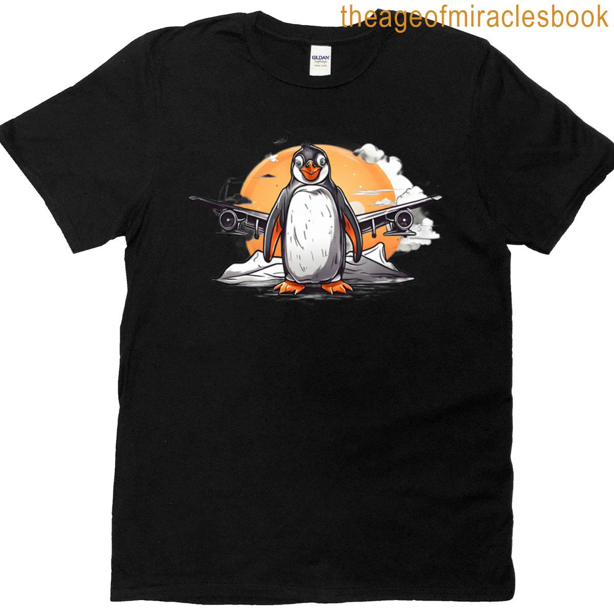 Penguin Next To The Plane T-shirt