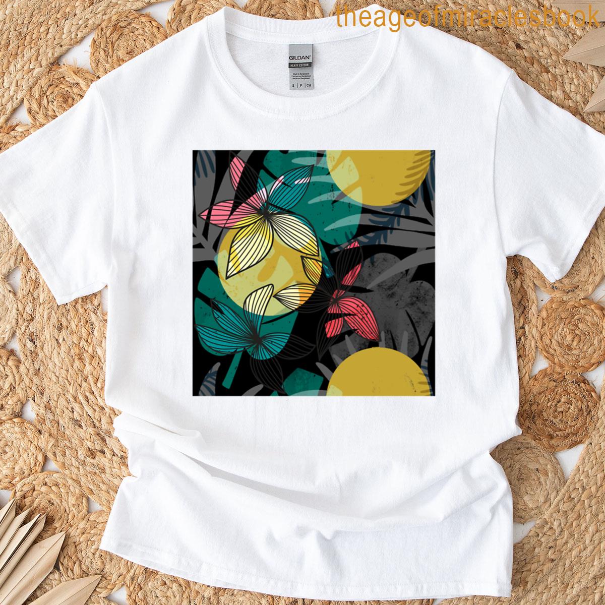 Abstract Tropical Floral Repeat Pattern Premium T-shirt