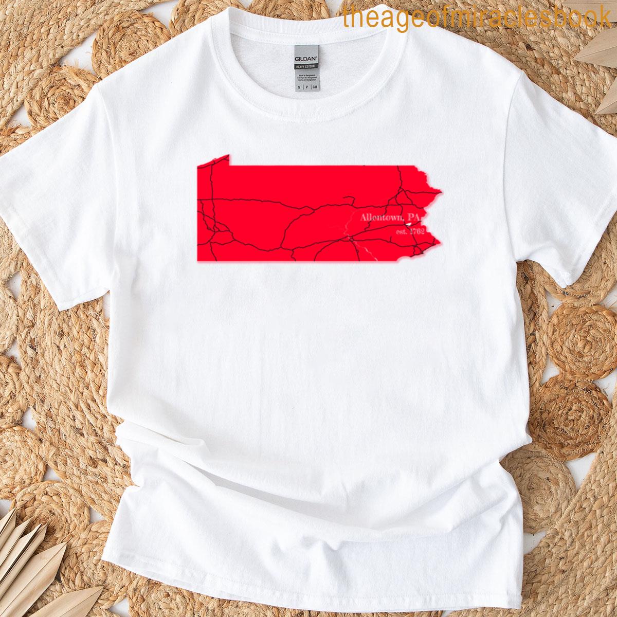 Allentown Pa Red Oversized T-shirt