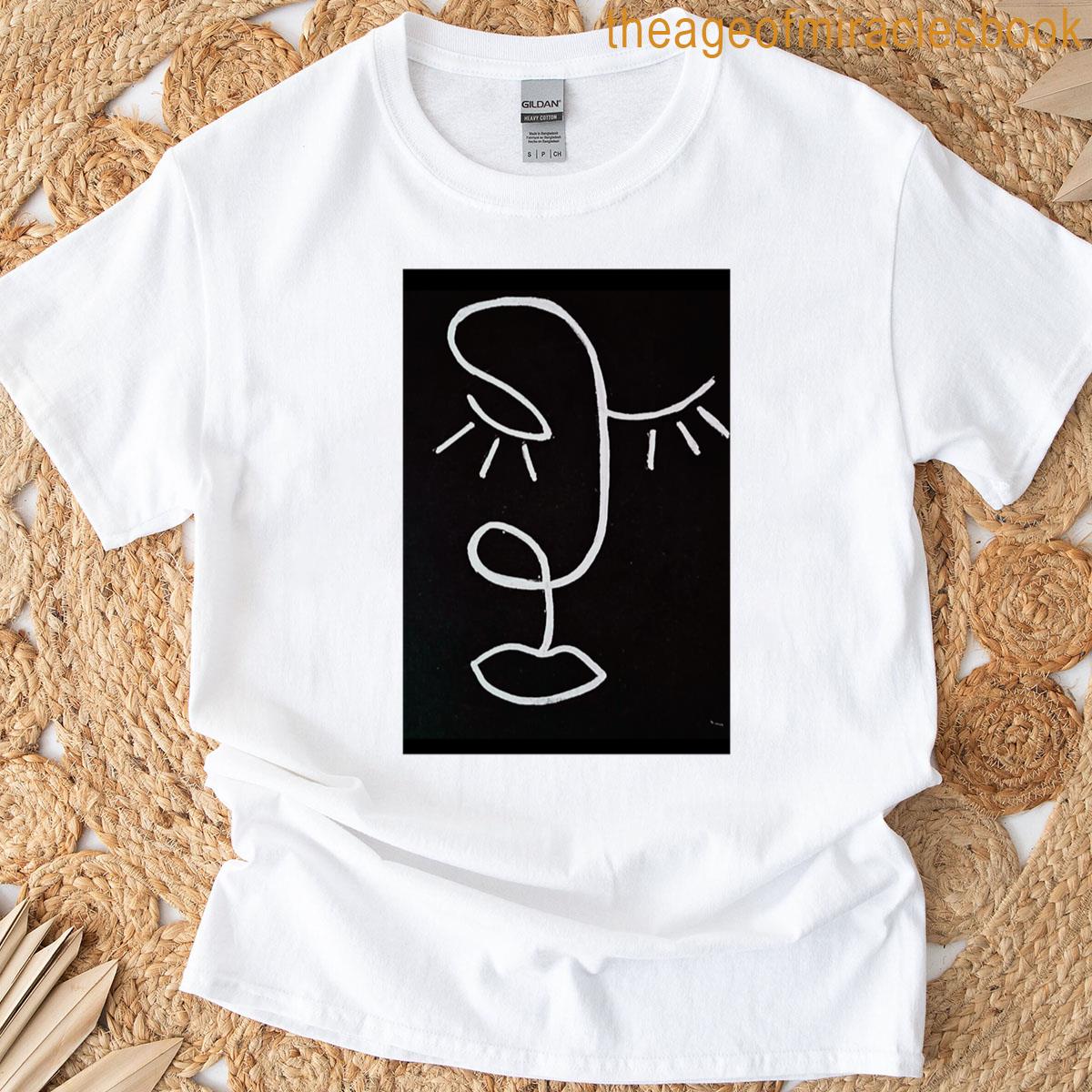 Face Line Art Simple Face Drawing Oversized T-shirt