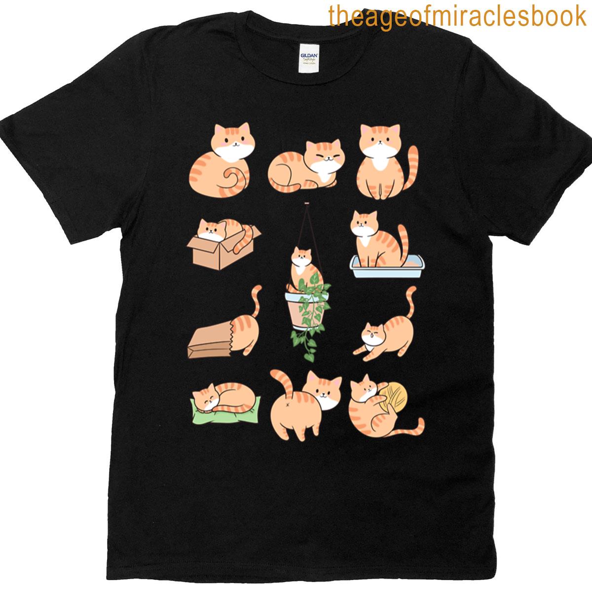 Kawaii Tabby Orange Cat T-shirt