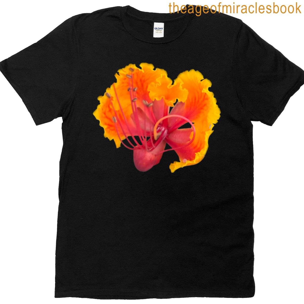 Red Yellow Peacock Flower T-shirt
