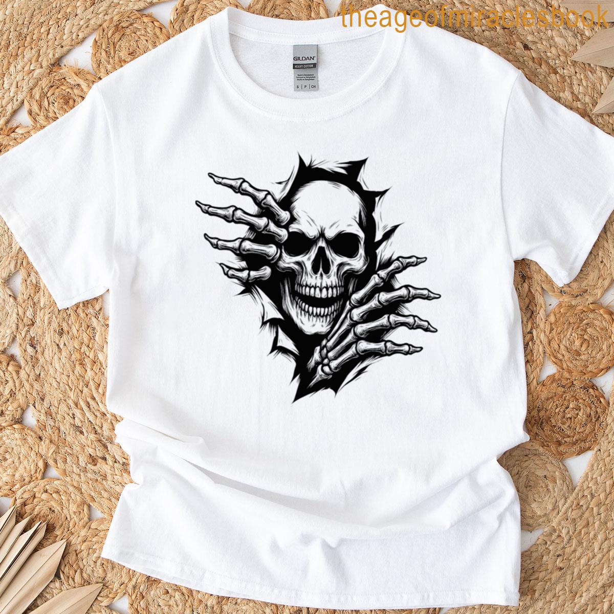 Skull Ripping Through Page T-shirt