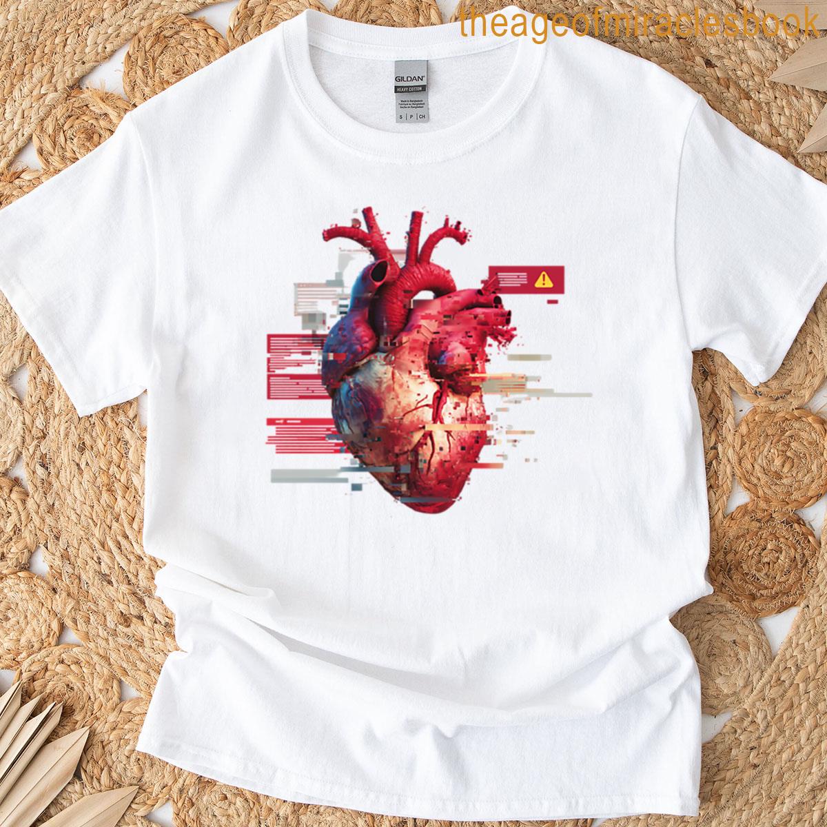 System Error Glitched Anatomical Heart Oversized T-shirt