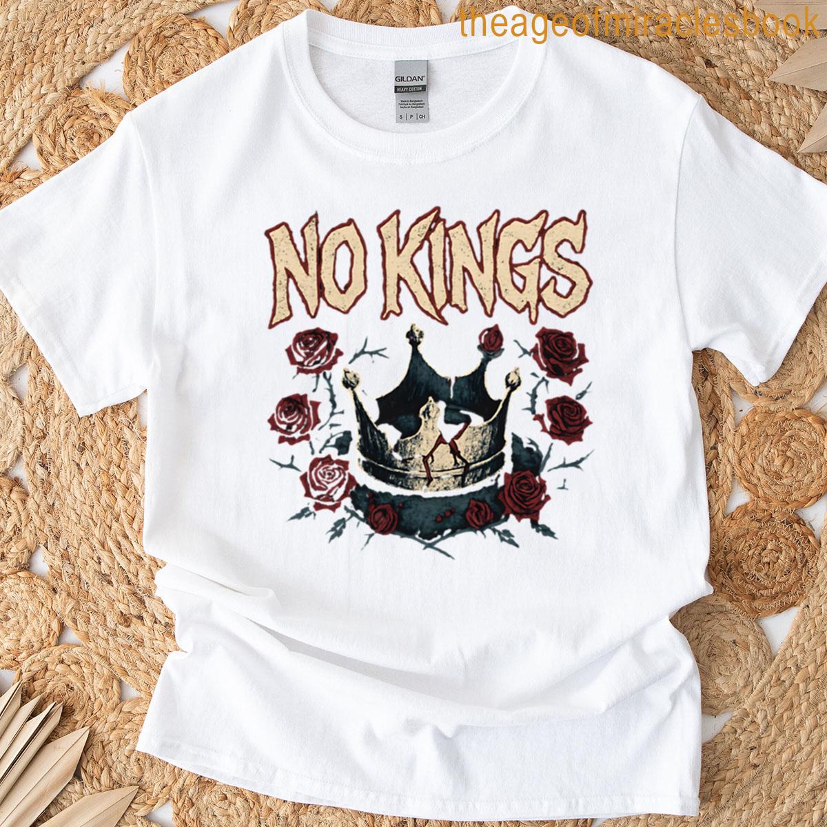 No Kings Broken Crown Design T-shirt