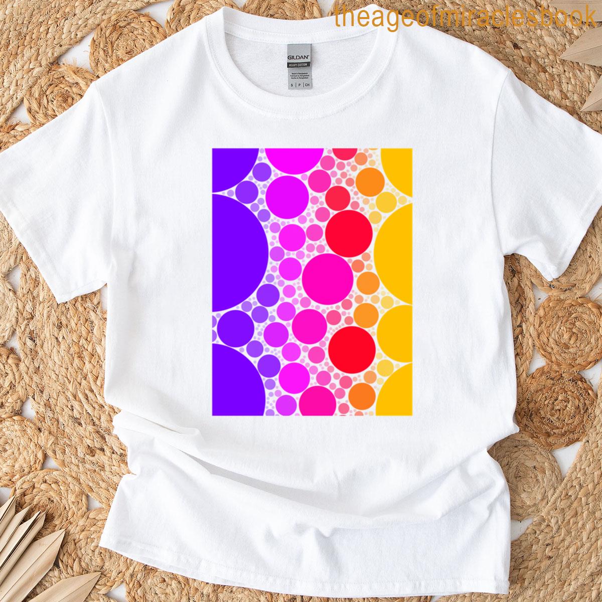 Purple To Yellow Bubble Polka Dots Abstract Pattern T-shirt