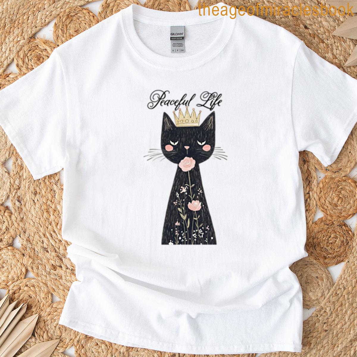 Black Cat Peaceful Life T-shirt