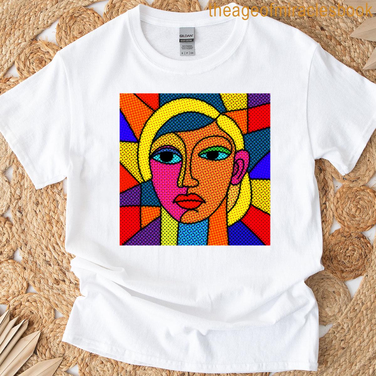 Abstract Portrait Half Tone Cubic Geometric T-shirt