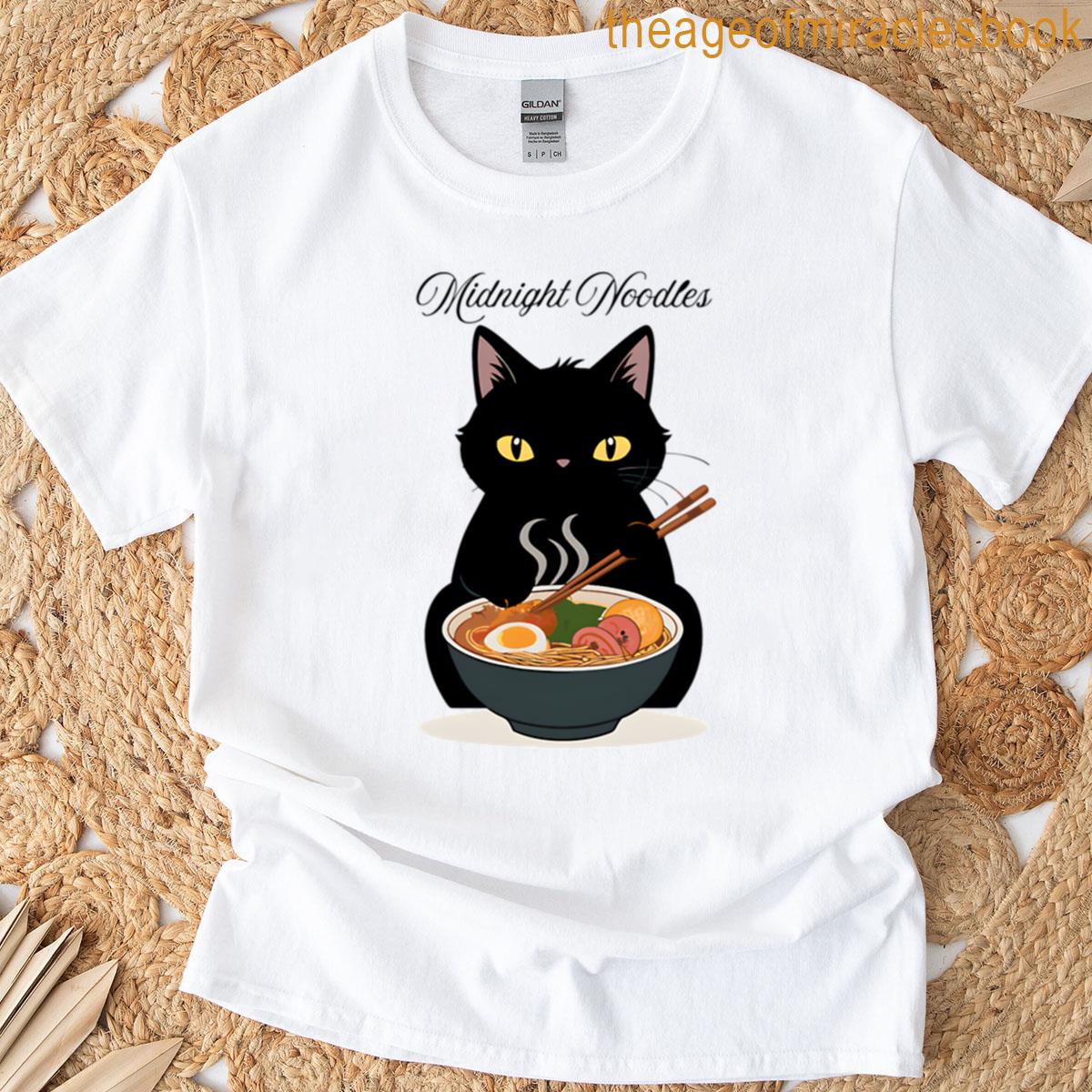 Black Cat Midnight Noodles T-shirt