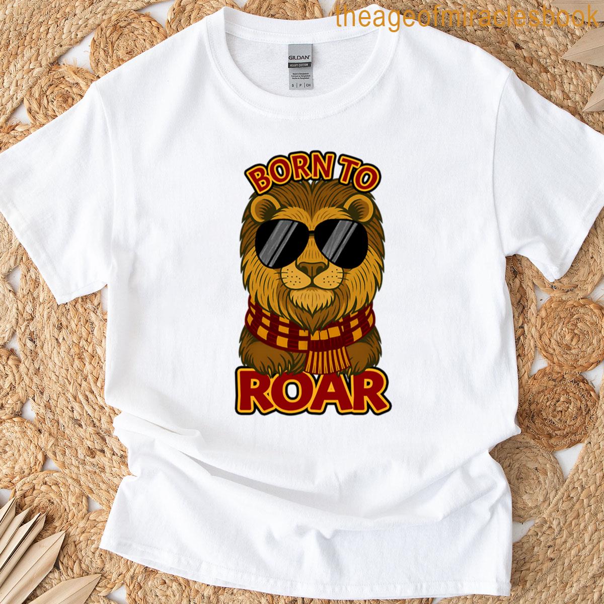 Born To Roar Cool Lion Wizard Design T-shirt