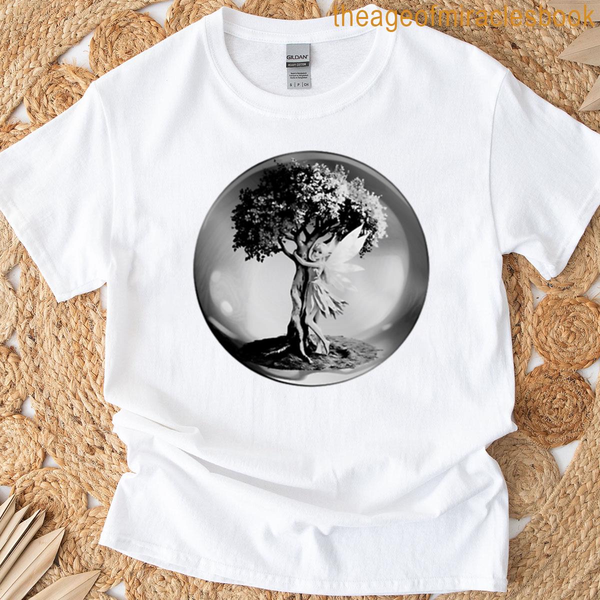 Fairy Treehugger Design Black And White Version Oversized T-shirt