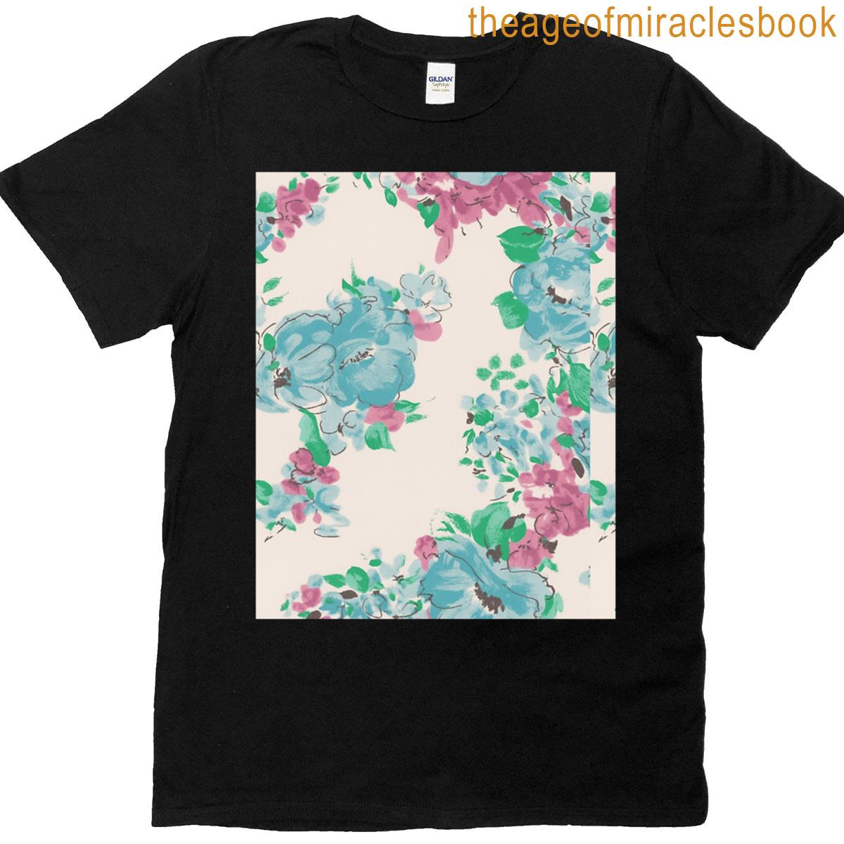 Padro Floral Azul E Rosa Graphic T-shirt