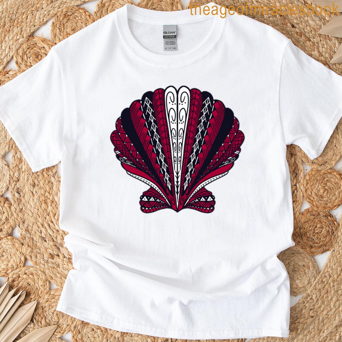 Red Tribal Clam Sea Shell T-shirt