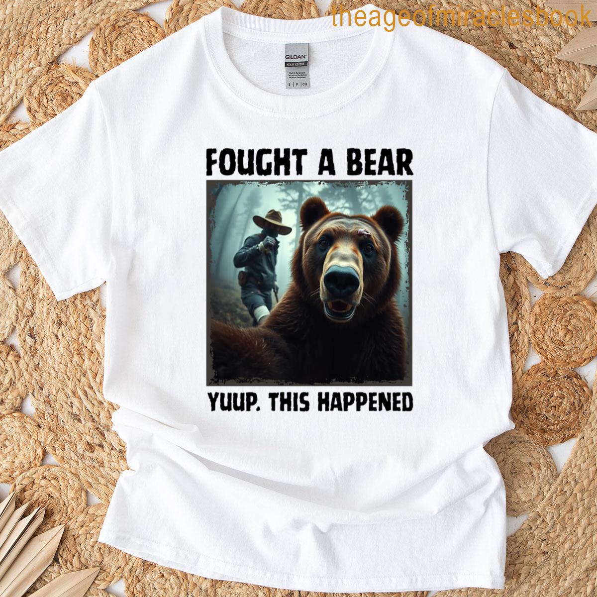 Funny Fighting A Bear Sarcastic Selfie Oversized T-shirt