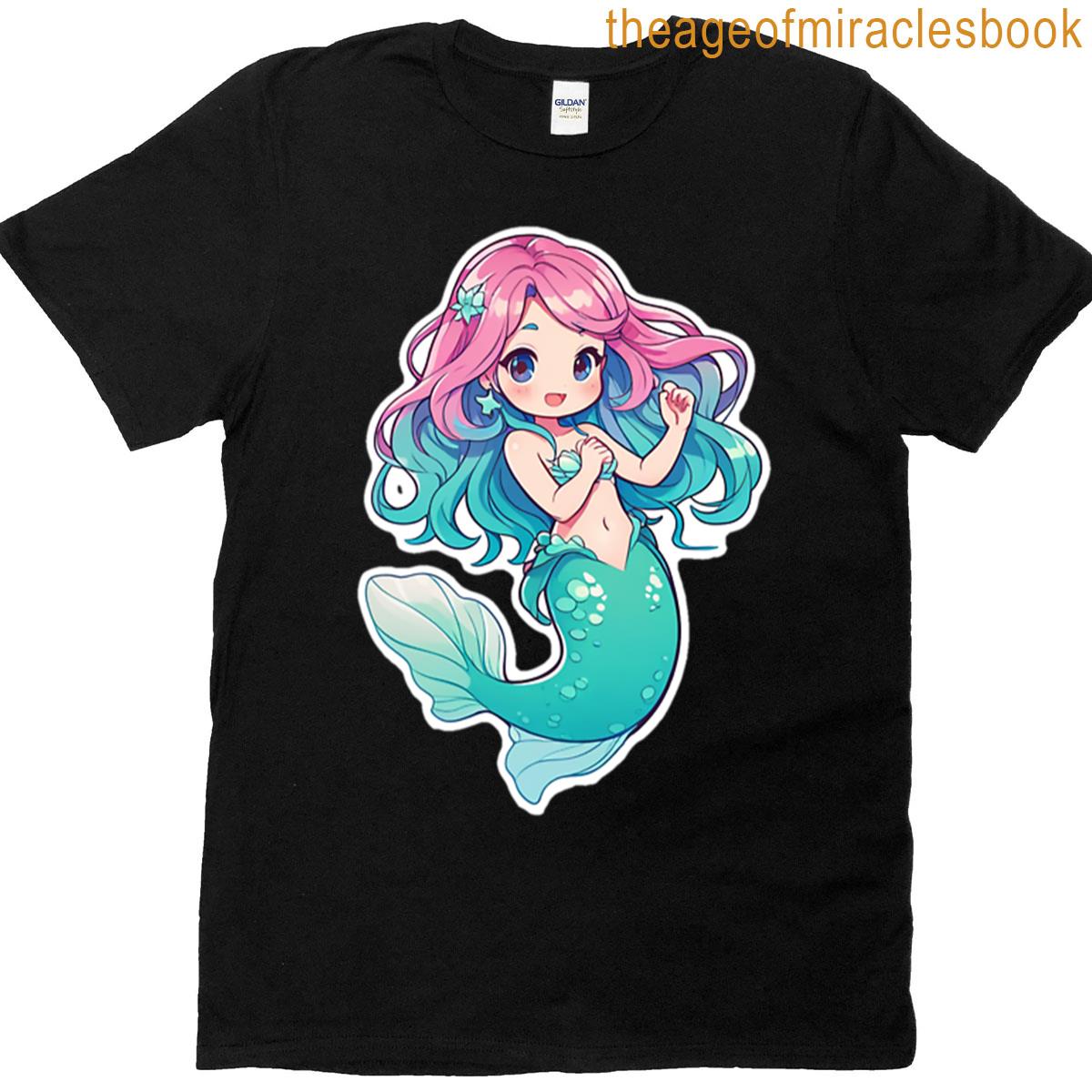 Spinning Mermaid Vector Sticker Design T-shirt