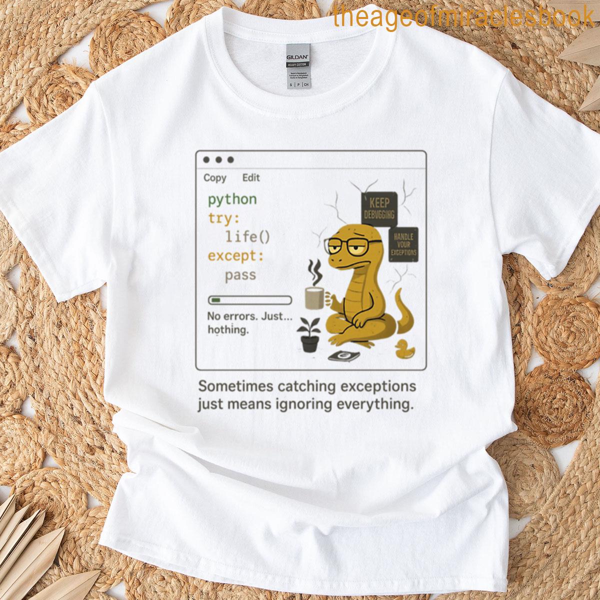 Try Life Except Pass Python Developer Mood Oversized T-shirt