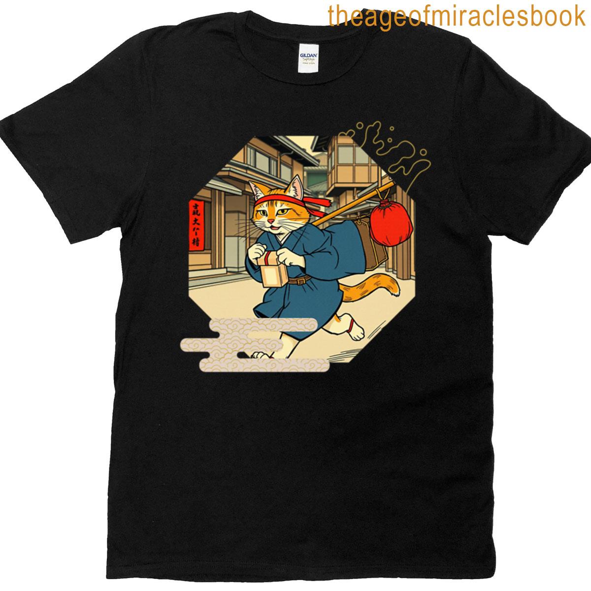 Edo Courier Cat – Swift As The Wind T-shirt