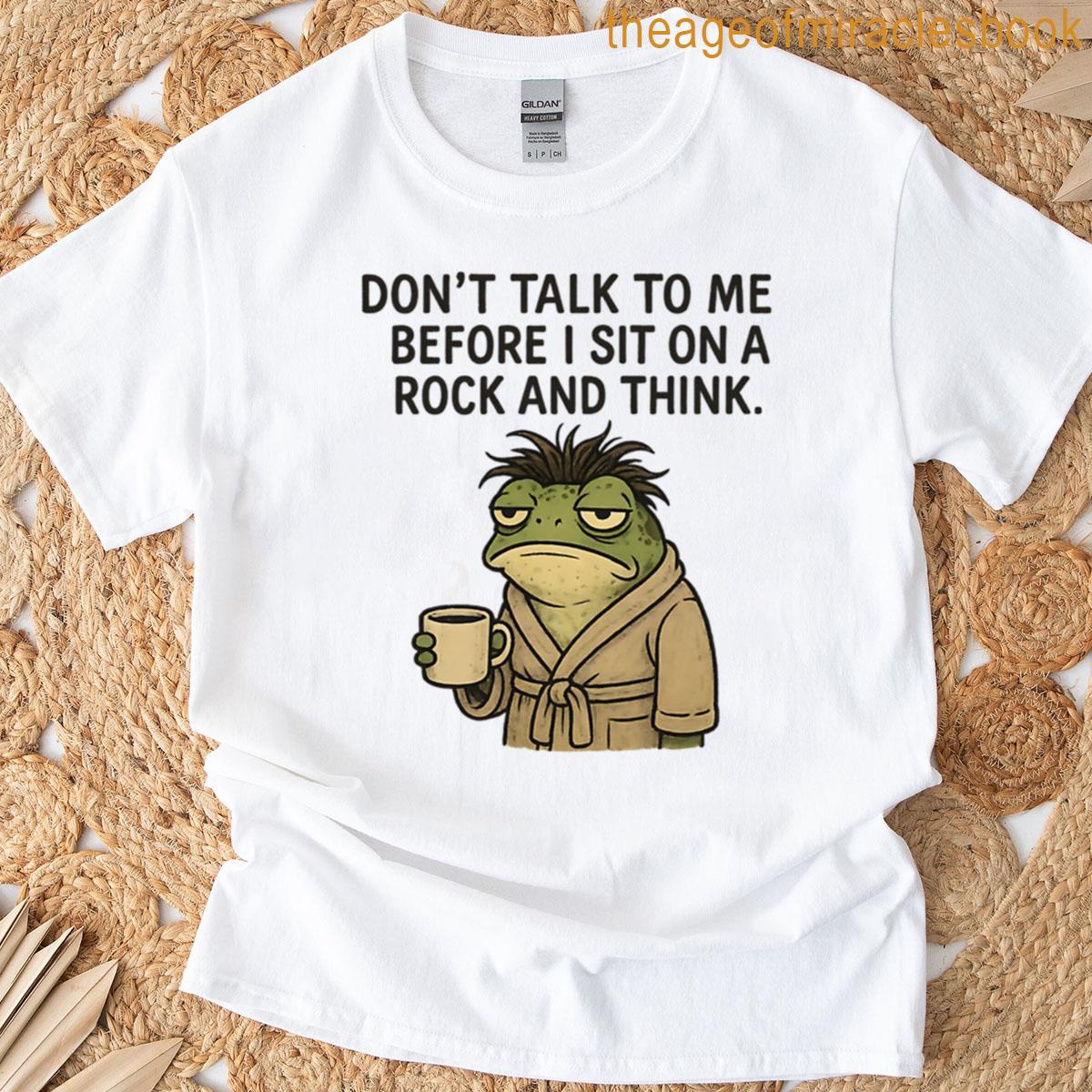 Grumpy Frog With Coffee And Existential Thoughts T-shirt