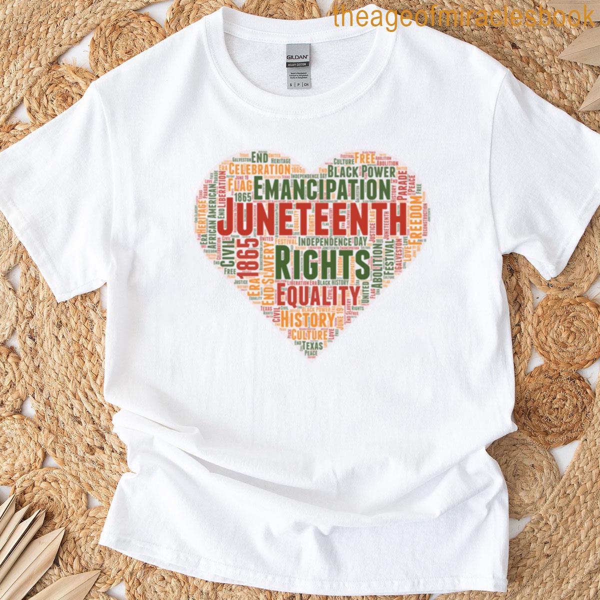 Juneteenth Word Art – Freedom Rights Equality Emancipation T-shirt