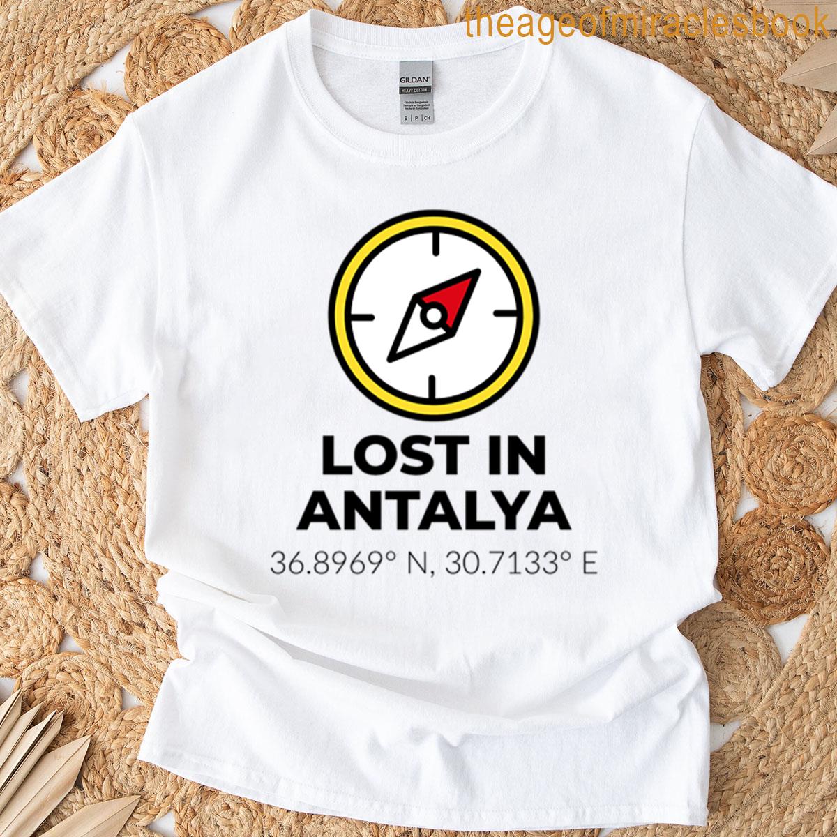 Lost In Antalya – Minimalist Compass Design T-shirt