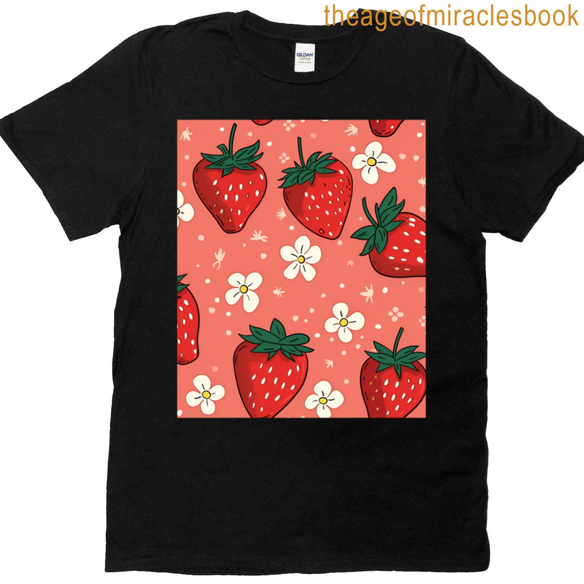 Strawberry White Flower Fields T-shirt