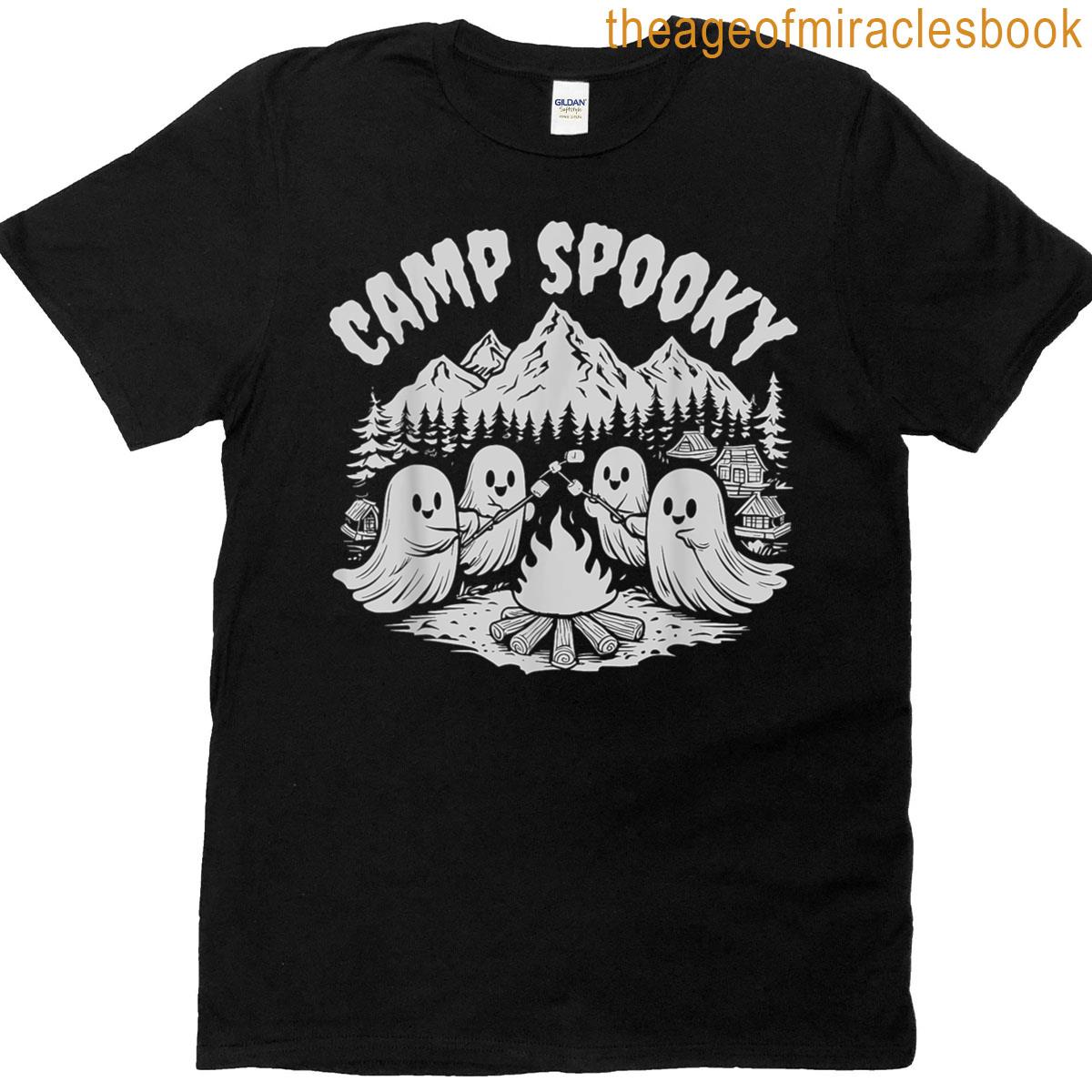 Camp Spooky Summerween Summer Halloween Cute Ghost T-shirt