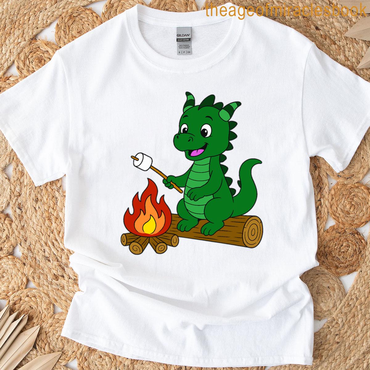 Dragon Toasting Marshmallow – Dark Green T-shirt