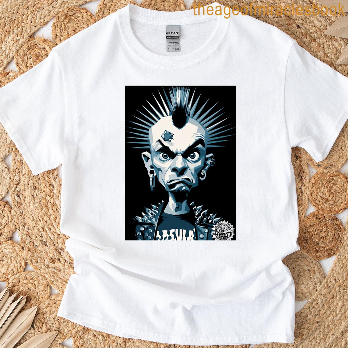 Gritty Flat Shaded Punk In Gothic Style T-shirt