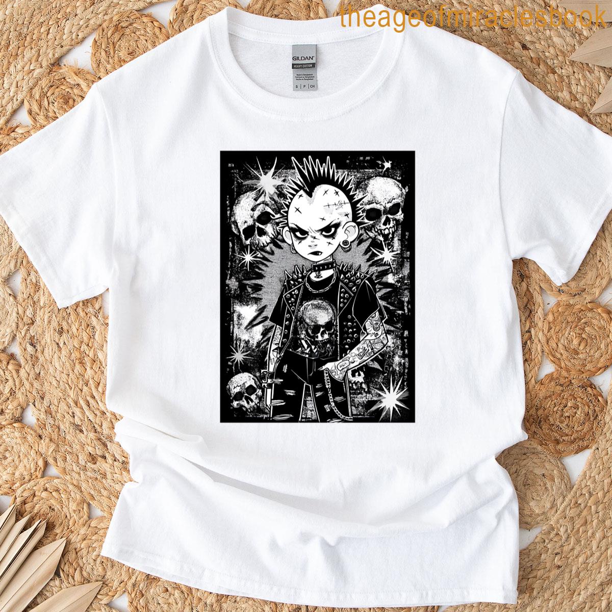 Hardcore Tattooed Guy With Vector Punk Attire T-shirt