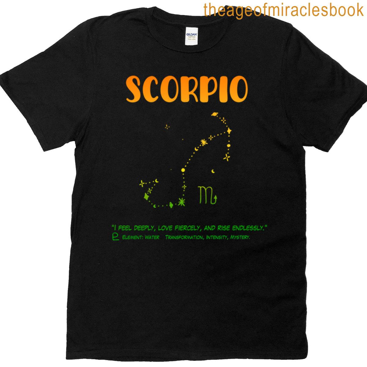 Scorpio I Feel I Transform I Rise T-shirt
