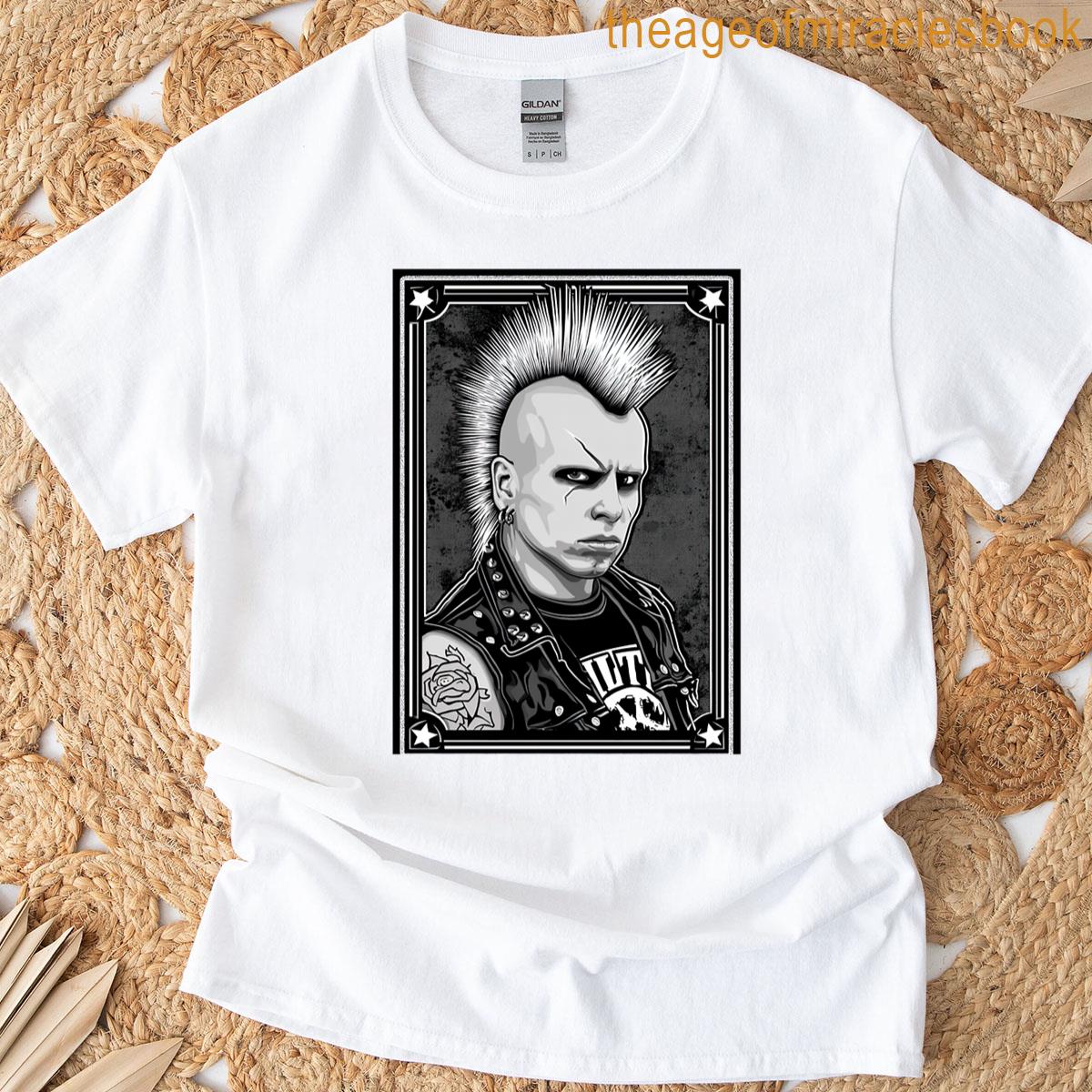 Sharp Contoured Punk With Tattoos And Spikes T-shirt