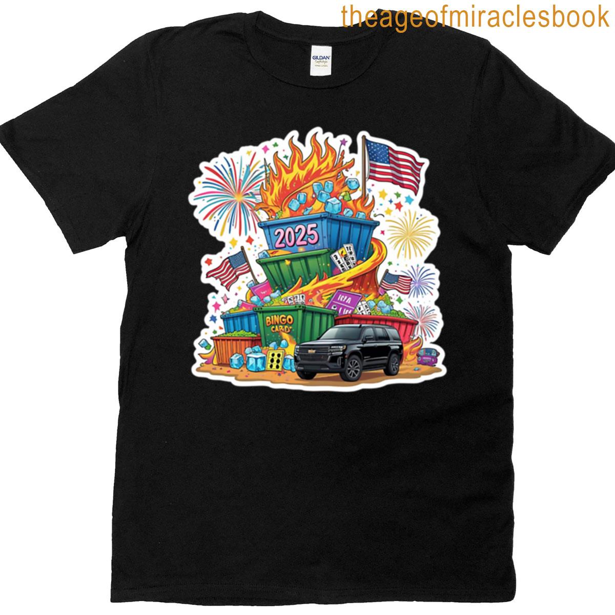 2025 Bingo Card Dumpster Fire Oversized T-shirt