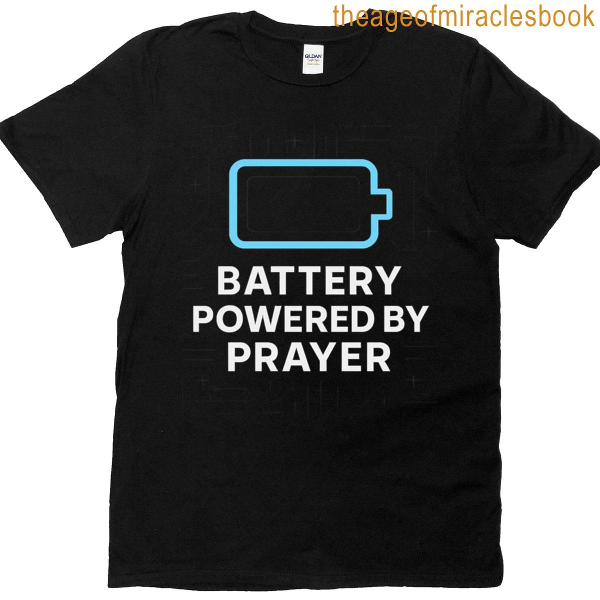 Battery Powered By Prayer Digital Saints Design Oversized T-shirt