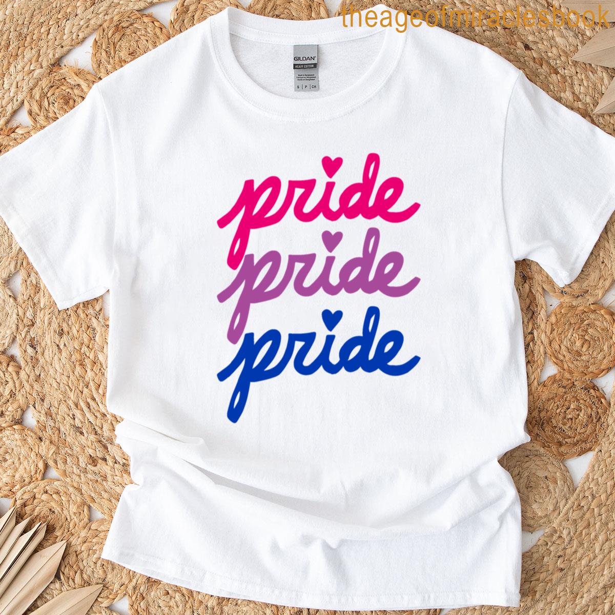 Bi Pride Cursive Handwriting Short Ver T-shirt