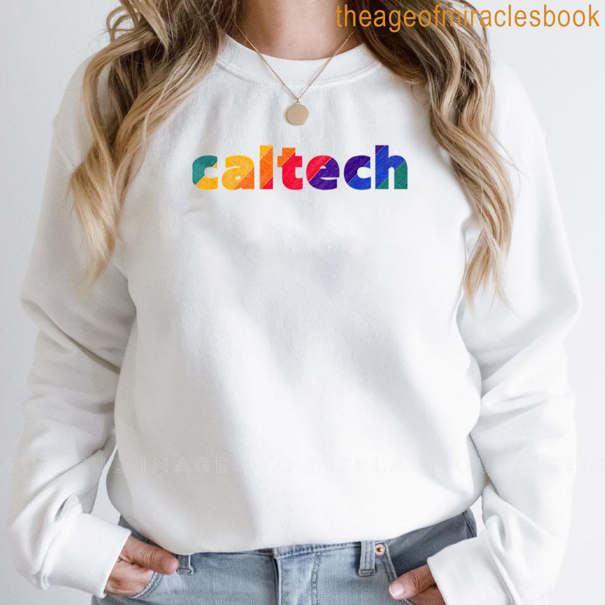 Caltech Logo In Geometric Colored Art Oversized T-shirt - Image 4