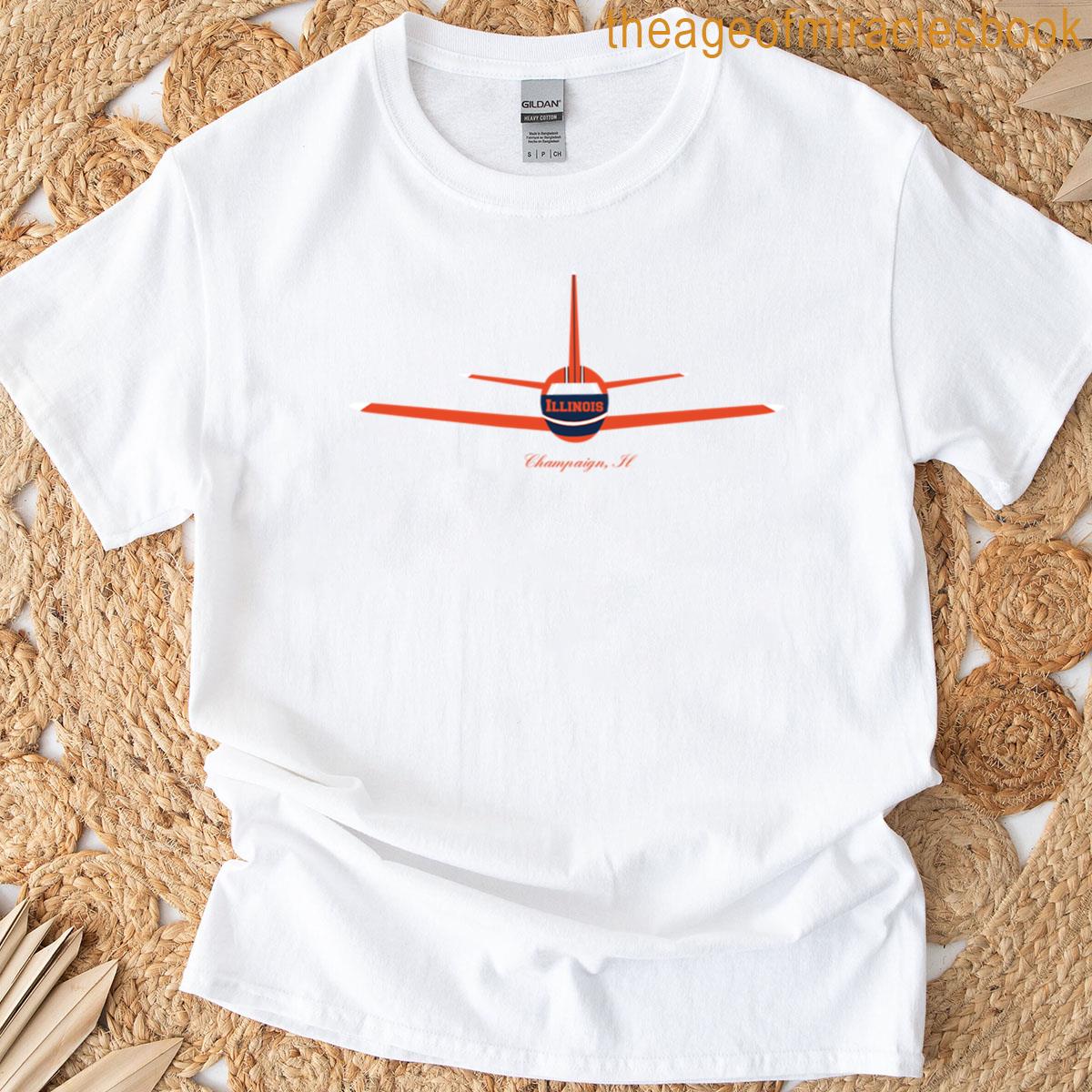 Champagne Illinois Il Airplane Logo Oversized T-shirt