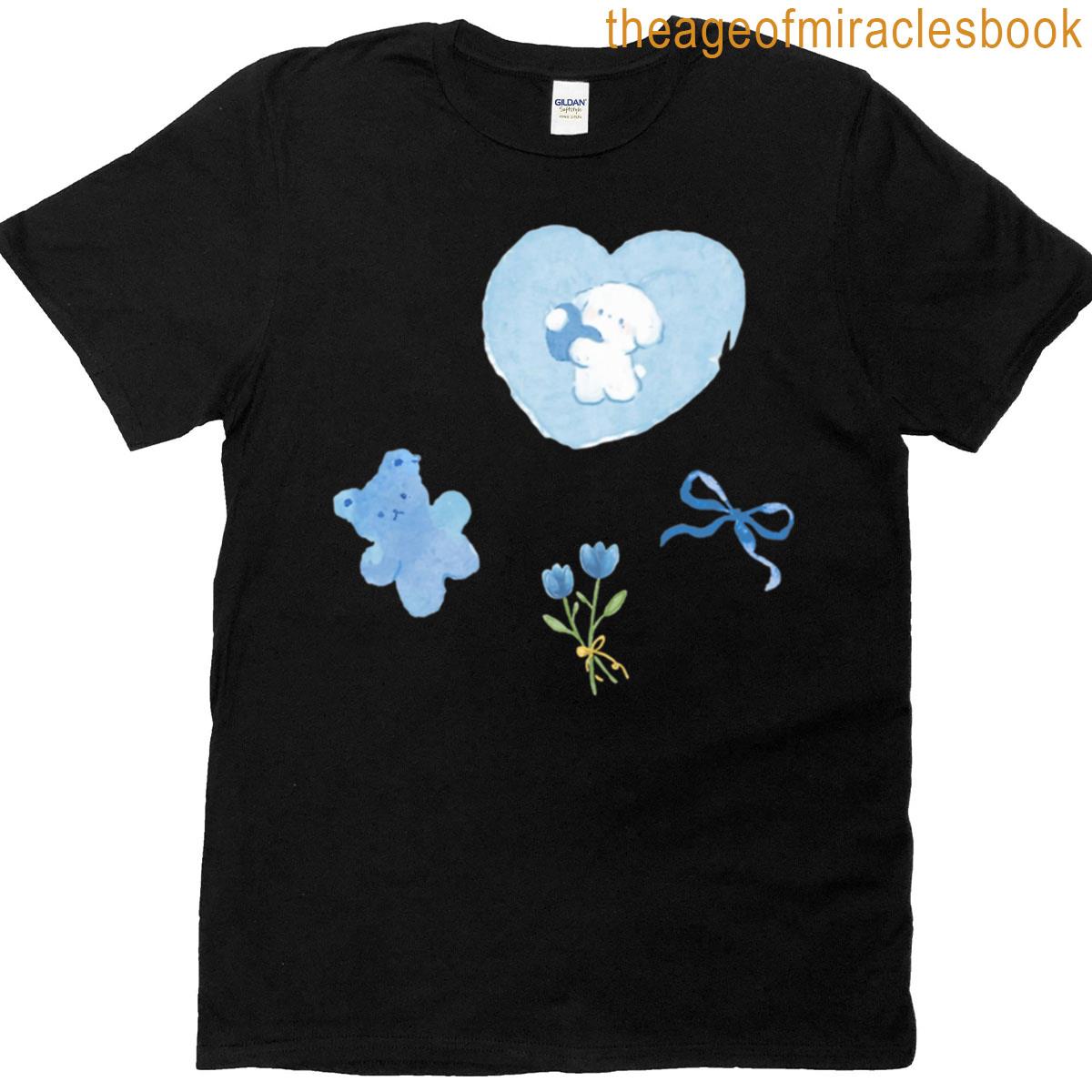 Cute Blue Sticker Pack- Teddy Heart Bow Flower T-shirt