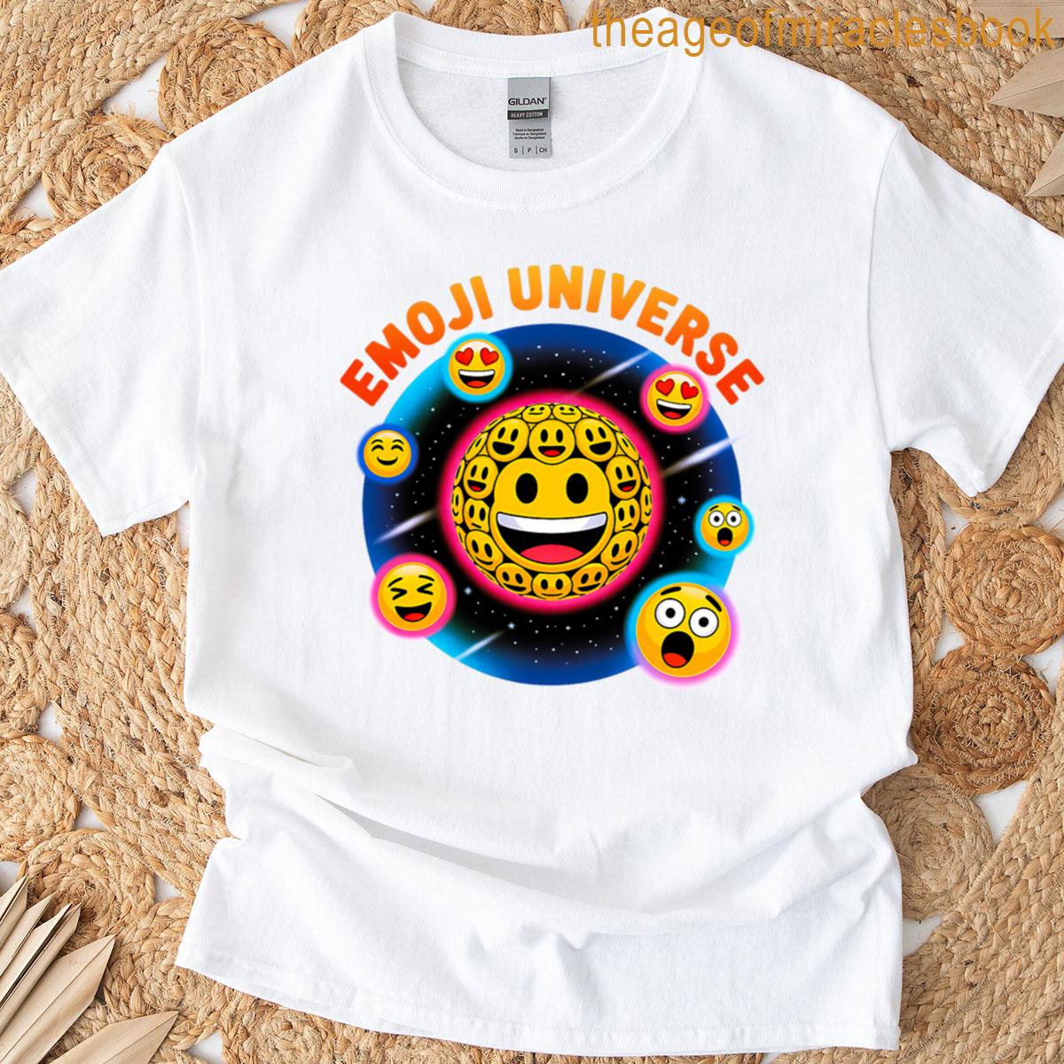 Emoji Universe Funny Smiley Face Space T-shirt