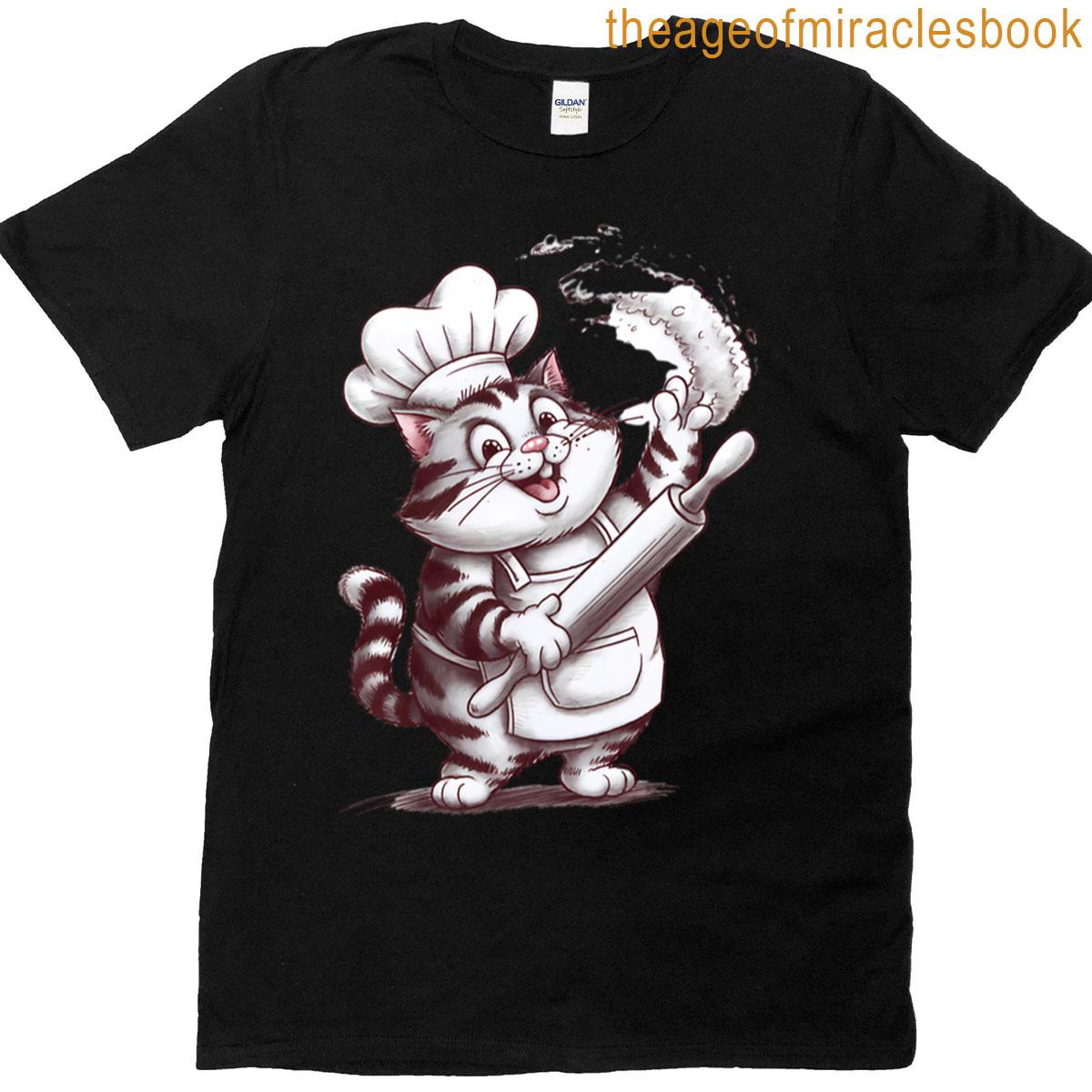 Flour Flinging Chef Cat Cute Baking Kitty Kitchen Boxy T-shirt