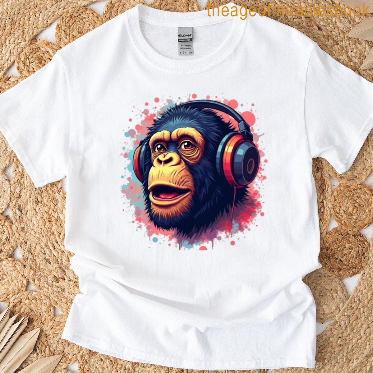 Funky Chimpanzee Portrait Art T-shirt